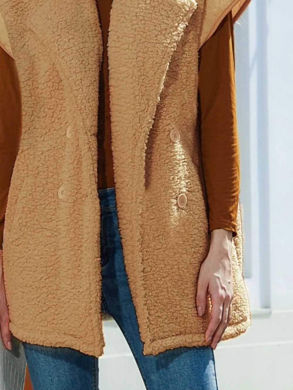 Collared Neck Button Up Vest Coat - V.I.P Digital Presence