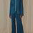 Collared Neck Long Sleeve Top and Pants Lounge Set - V.I.P Digital Presence