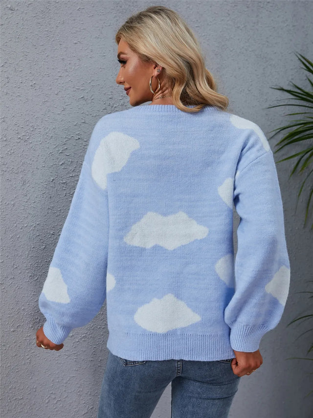 Color Block Round Neck Dropped Shoulder Sweater - V.I.P Digital Presence
