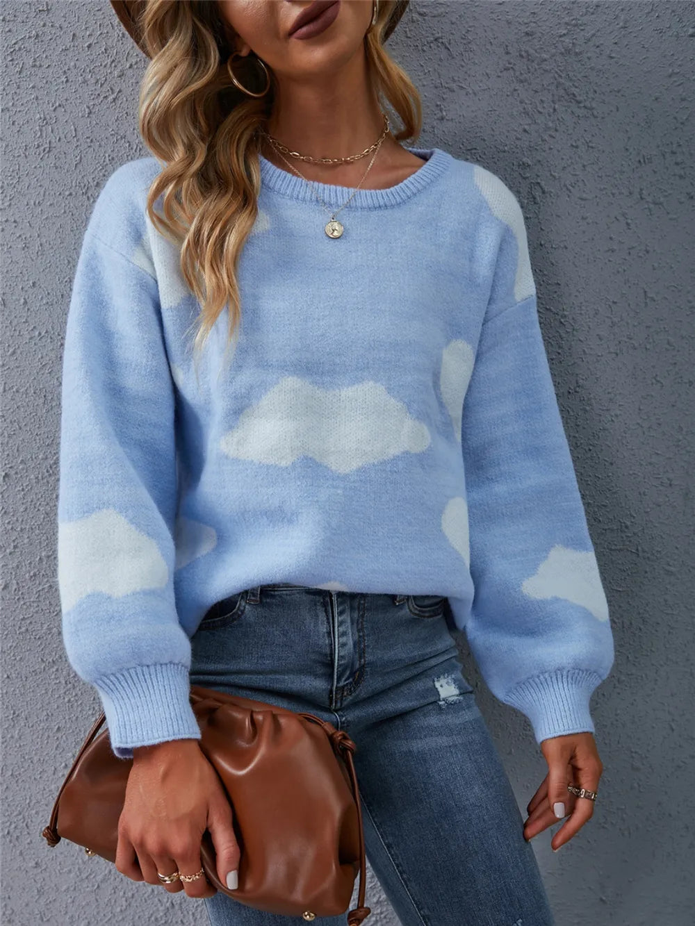 Color Block Round Neck Dropped Shoulder Sweater - V.I.P Digital Presence