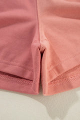 Color Block Round Neck Top and Shorts Set - V.I.P Digital Presence