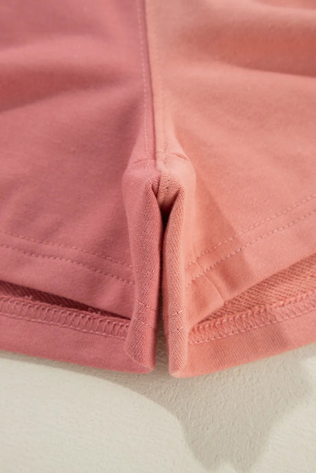 Color Block Round Neck Top and Shorts Set - V.I.P Digital Presence