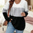 Color blocked hooded long sleeved knitted sweater plus size hoodie - V.I.P Digital Presence