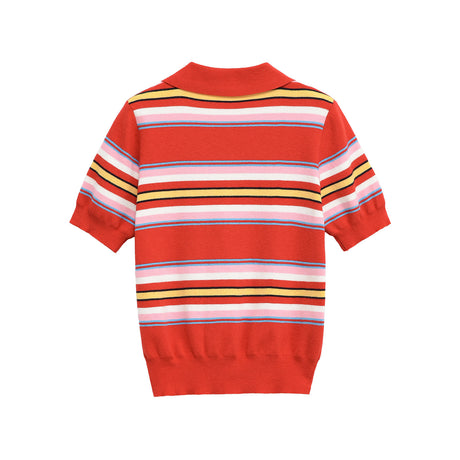 Color blocking striped knit sweater+skirt set for women - V.I.P Digital Presence