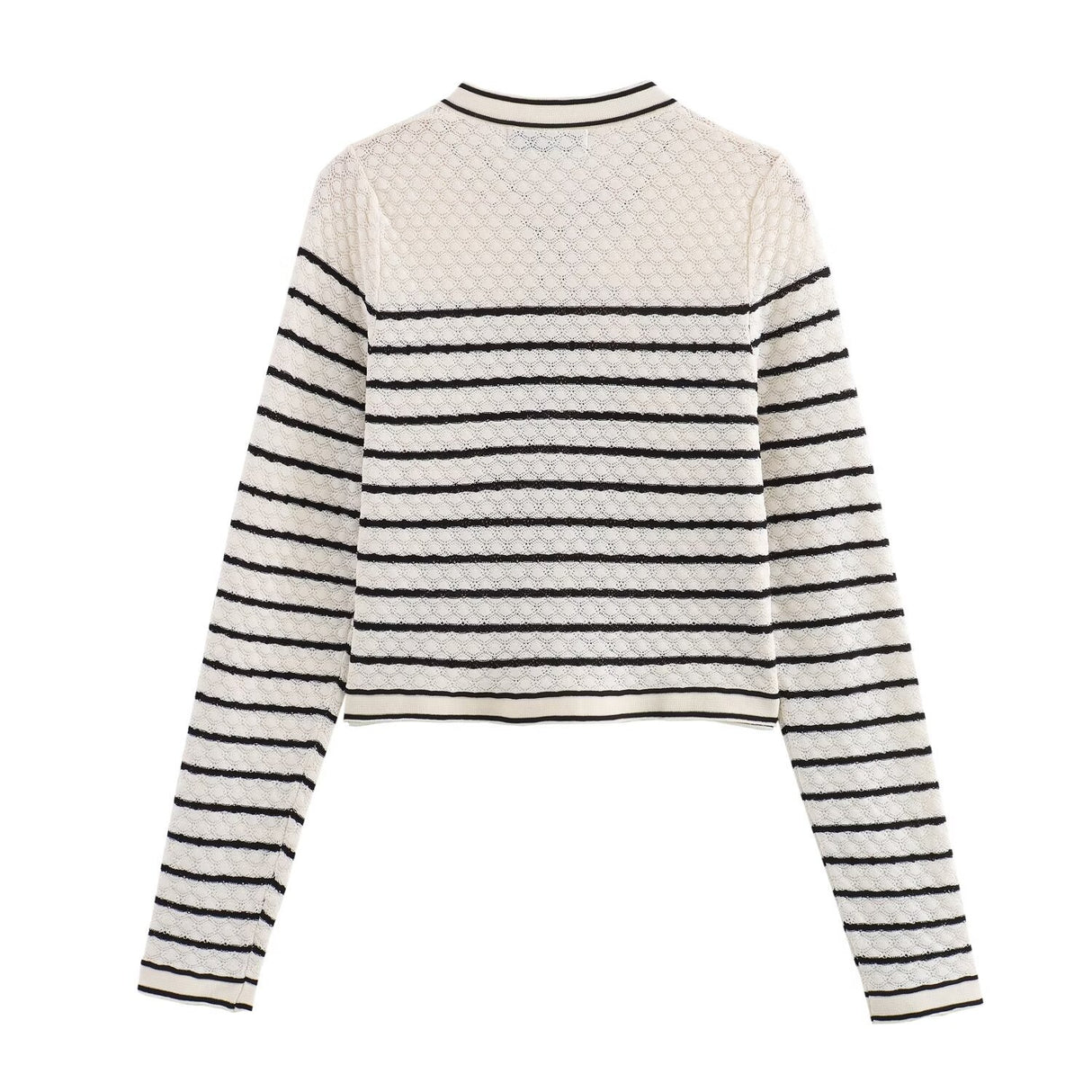 Color blocking striped women's knitted sweater top+striped hollow knitted skirt set for women - V.I.P Digital Presence