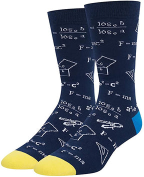 Colorful Mathematical Formula Problem Solving Printed Men's Socks Cotton Socks - V.I.P Digital Presence
