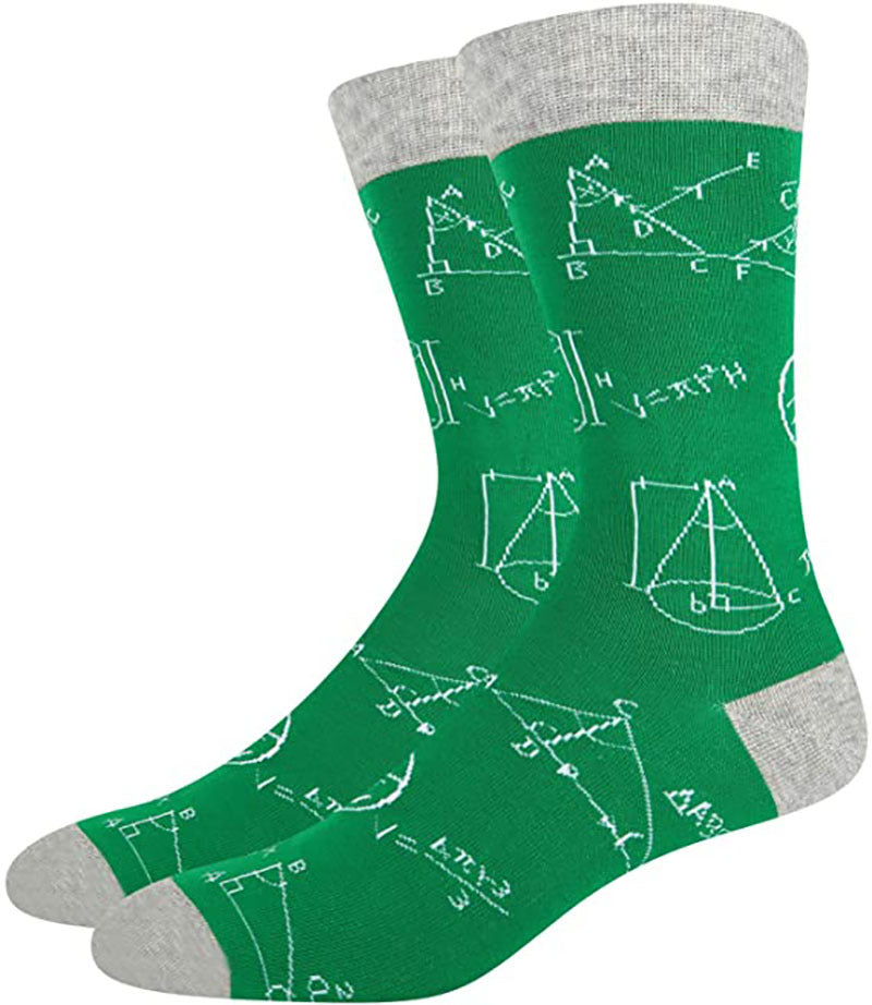 Colorful Mathematical Formula Problem Solving Printed Men's Socks Cotton Socks - V.I.P Digital Presence