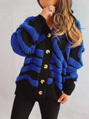 Contrast Button Up Long Sleeve Cardigan - V.I.P Digital Presence