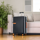 Contrast Color Hardshell Luggage 24inch Expandable Spinner Suitcase with TSA Lock Lightweight Black + ABS - V.I.P Digital Presence