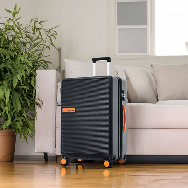 Contrast Color Hardshell Luggage 24inch Expandable Spinner Suitcase with TSA Lock Lightweight Black + ABS - V.I.P Digital Presence