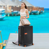 Contrast Color Hardshell Luggage 24inch Expandable Spinner Suitcase with TSA Lock Lightweight Black + ABS - V.I.P Digital Presence
