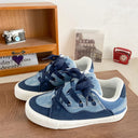 Contrast Lace Up Round Toe Flats Sneakers - V.I.P Digital Presence