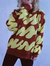 Contrast Round Neck Long Sleeve Sweater - V.I.P Digital Presence