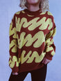 Contrast Round Neck Long Sleeve Sweater - V.I.P Digital Presence