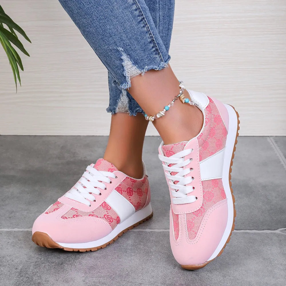 Contrast Round Toe Flat Sneakers - V.I.P Digital Presence