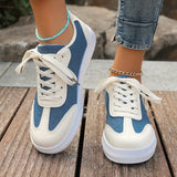 Contrast Round Toe Lace Up Sneakers - V.I.P Digital Presence