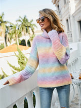 Contrast Turtleneck Dropped Shoulder Sweater - V.I.P Digital Presence