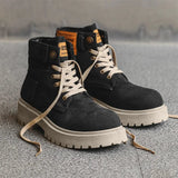 Cowboy boots new autumn thick soled Martin boots fashionable retro washed high top big toe shoes for men - V.I.P Digital Presence