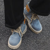 Cowboy boots new autumn thick soled Martin boots fashionable retro washed high top big toe shoes for men - V.I.P Digital Presence