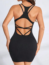 Crisscross Scoop Neck Active Dress - V.I.P Digital Presence