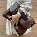 Crocodile patterned carrying bag with sleeve, large capacity file bag, storage bag, official document bag - V.I.P Digital Presence