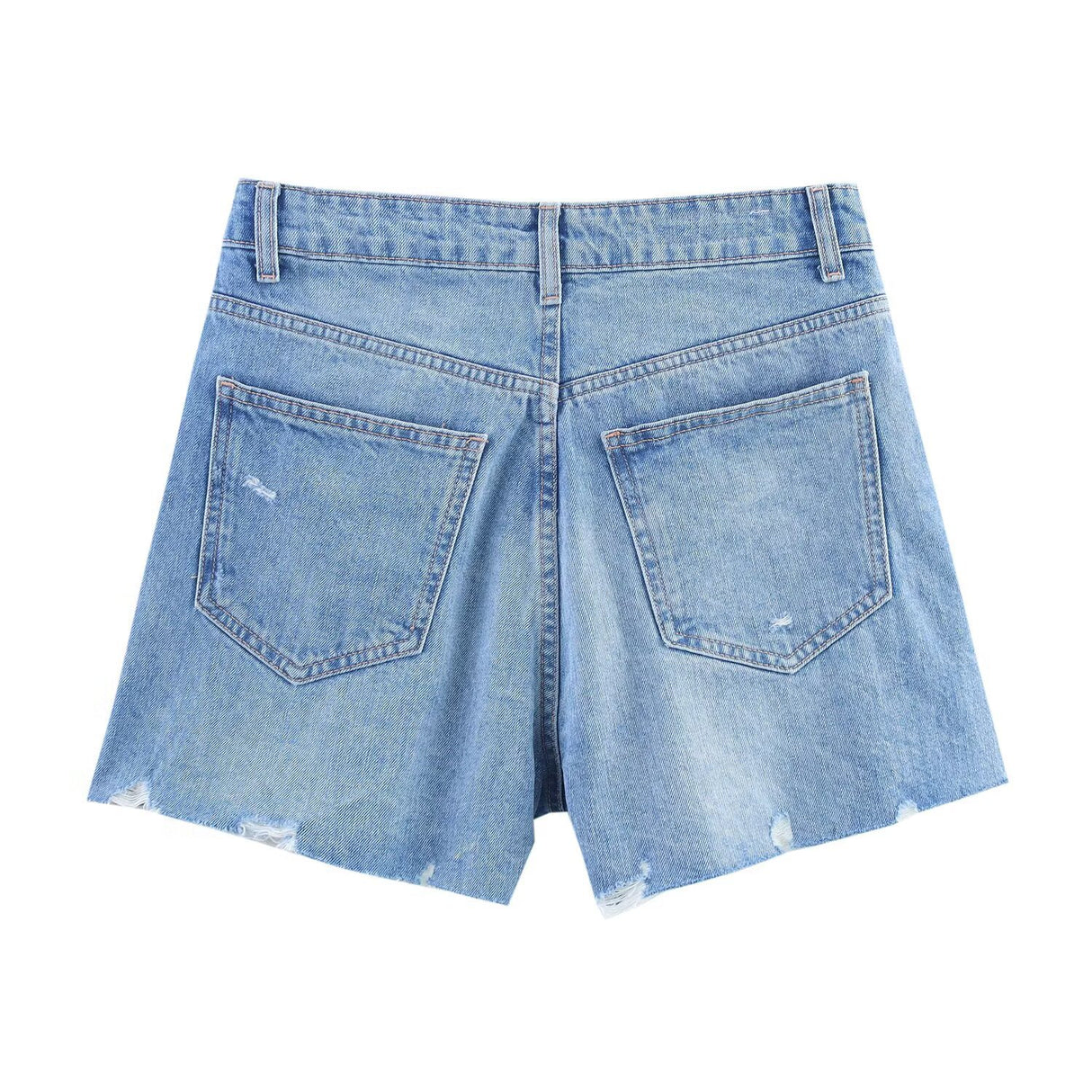 Cross waisted A-line denim straight shorts for women - V.I.P Digital Presence