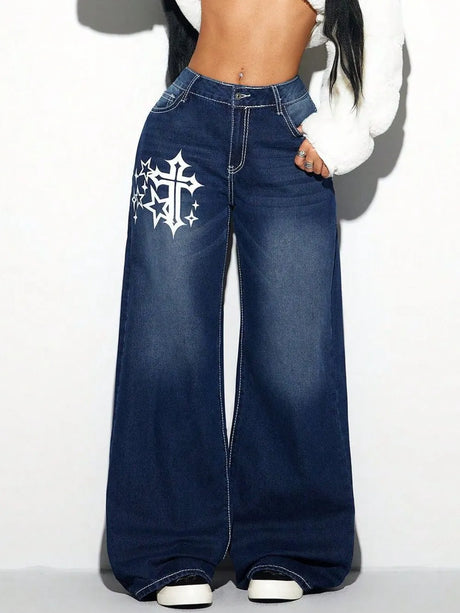 Cross Wide Leg Jeans - V.I.P Digital Presence