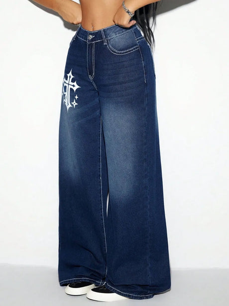 Cross Wide Leg Jeans - V.I.P Digital Presence