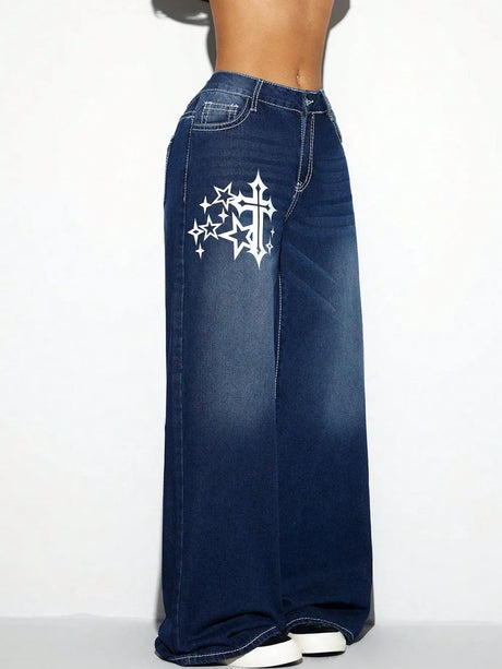 Cross Wide Leg Jeans - V.I.P Digital Presence