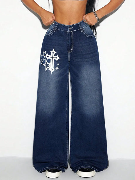 Cross Wide Leg Jeans - V.I.P Digital Presence