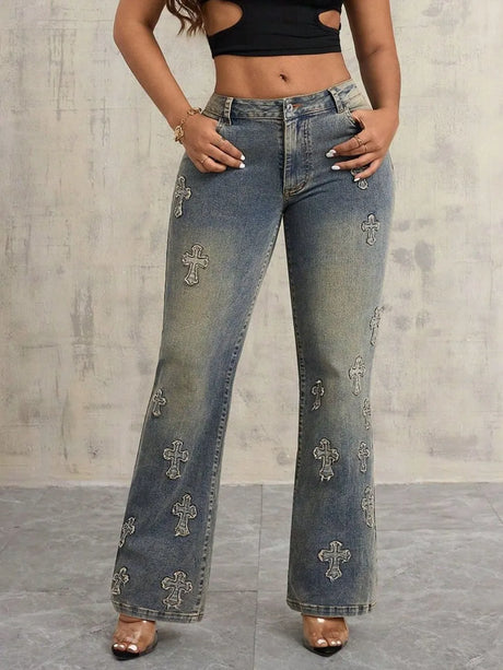 Cross Wide Leg Jeans with Pockets - V.I.P Digital Presence