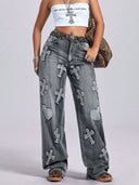 Cross Wide Leg Jeans with Pockets - V.I.P Digital Presence