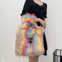 Crossbody Tote Bag Imitation Raccoon Fur Grass Plush Large Capacity Tote Bag Personalized Retro - V.I.P Digital Presence