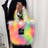 Crossbody Tote Bag Imitation Raccoon Fur Grass Plush Large Capacity Tote Bag Personalized Retro - V.I.P Digital Presence