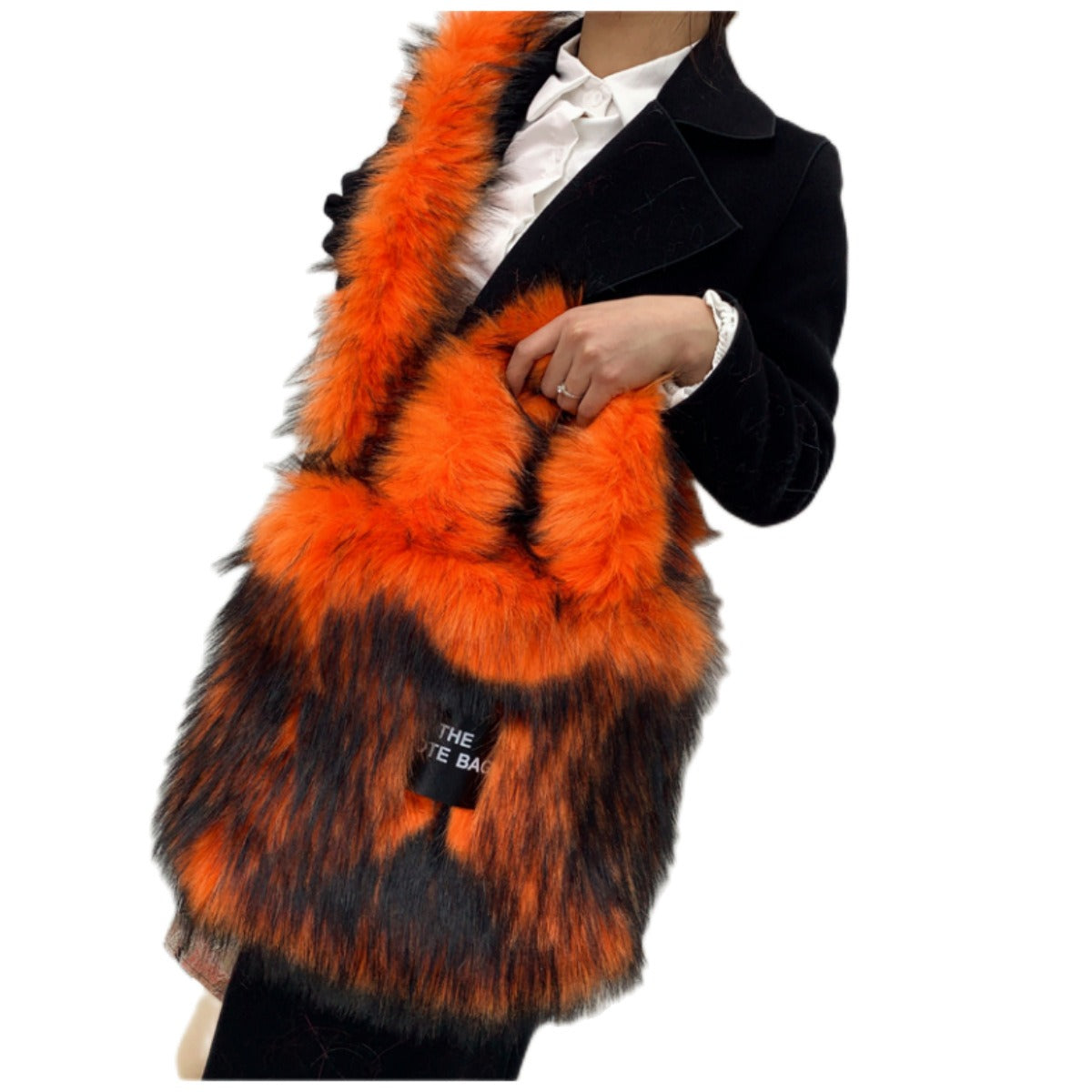 Crossbody Tote Bag Imitation Raccoon Fur Grass Plush Large Capacity Tote Bag Personalized Retro - V.I.P Digital Presence