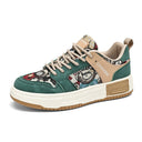 Cute little bear sneakers for students, low cut sports men's shoes, Harajuku style casual lace up color blocked thick soled shoes - V.I.P Digital Presence