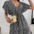 Cutout Ditsy Floral Surplice Flounce Sleeve Dress - V.I.P Digital Presence