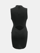 Cutout Mock Neck Sleeveless Dress - V.I.P Digital Presence