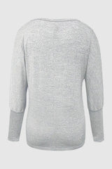 Cutout Round Neck Long Sleeve T-Shirt - V.I.P Digital Presence