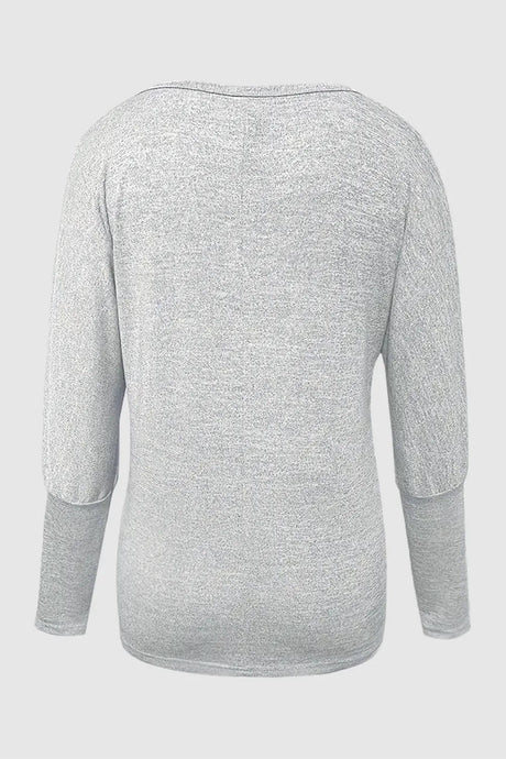 Cutout Round Neck Long Sleeve T-Shirt - V.I.P Digital Presence