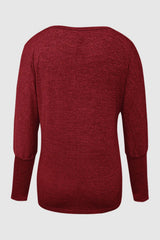 Cutout Round Neck Long Sleeve T-Shirt - V.I.P Digital Presence