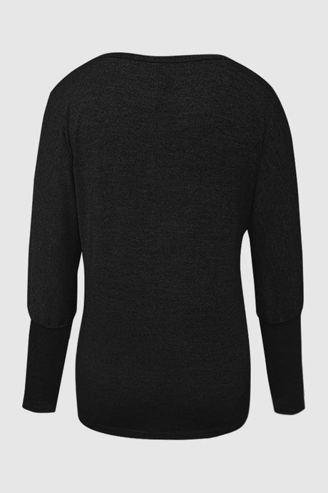 Cutout Round Neck Long Sleeve T-Shirt - V.I.P Digital Presence