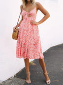Cutout Smocked Sweetheart Neck Cami Dress - V.I.P Digital Presence