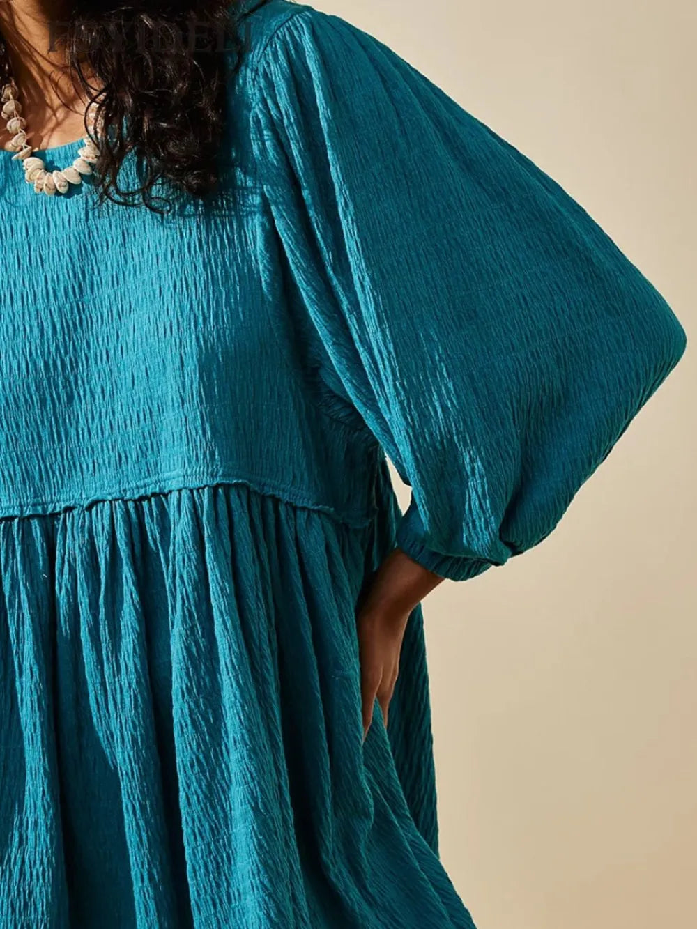 Cutout Textured Long Sleeve Mini Dress - V.I.P Digital Presence