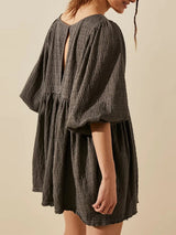 Cutout Textured Long Sleeve Mini Dress - V.I.P Digital Presence