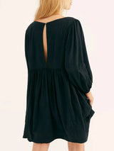 Cutout Textured Long Sleeve Mini Dress - V.I.P Digital Presence