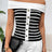 Decorative Button Striped Off-Shoulder Knit Top - V.I.P Digital Presence