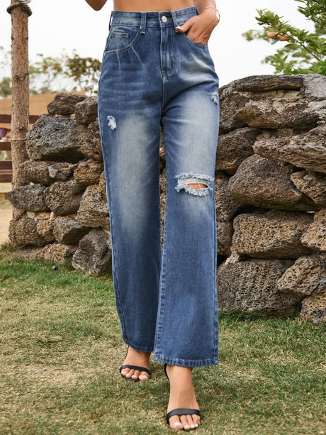 Distressed Jeans with Pockets - V.I.P Digital Presence