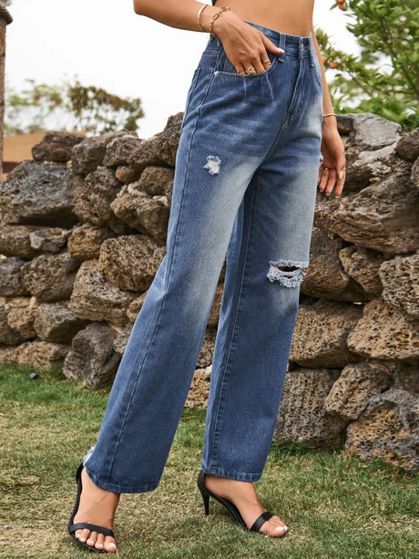 Distressed Jeans with Pockets - V.I.P Digital Presence
