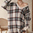 Distressed Plaid V-Neck Long Sleeve Sweater Dress - V.I.P Digital Presence